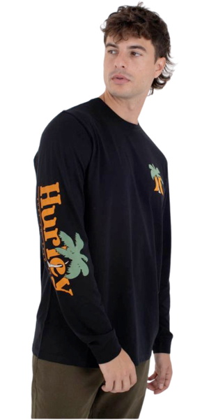 2026 Hurley Mens OZ Long Sleeve Tee HFA25MMTL04310 - Black